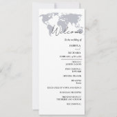 宛先ウェディングネイビーブルー結婚式 プログラムカード 招待状 (正面)