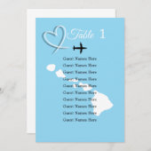 宛先ウェディングハワイのテーブルプランのカード 招待状 (正面/裏面)