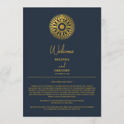 宛先ウェディングパスポートコンパスの旅程 プログラム (正面)