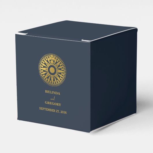 宛先ウェディングパスポートコンパス結婚式の引き出物 フェイバーボックス (正面サイド)