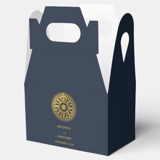 宛先ウェディングパスポートコンパス結婚式の引き出物 フェイバーボックス (オープン)