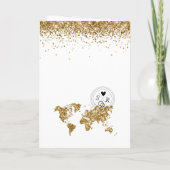 宛先ウェディングパスポートワールドマップグリッター 招待状 (裏面)