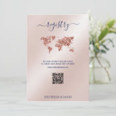 宛先ウェディングパスポートワールドマップレジストリQR 招待状 (スタンド正面)