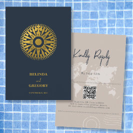 宛先ウェディングパスポ結婚ーツコンパス エンクロージャーカード