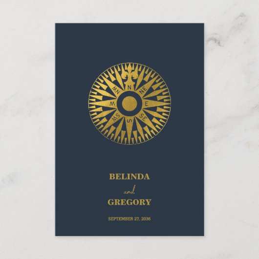 宛先ウェディングパスポ結婚ーツコンパス エンクロージャーカード (正面)