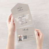 宛先ウェディングパスポ結婚ーツコンパス オールインワン招待状 (貼ってはがせる)