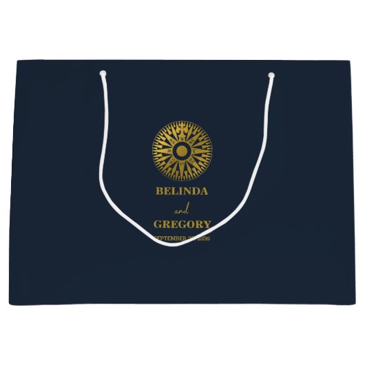 宛先ウェディングパスポ結婚ーツコンパス ラージペーパーバッグ (正面)