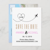 宛先ウェディングフォト日付の保存 案内ポストカード (正面/裏面)