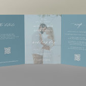 宛先ウェディングフォトRSVP詳細QRコード 三つ折り招待状