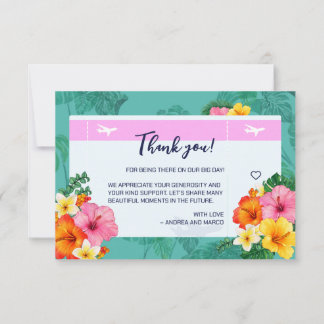 宛先ウェディングボーディングパスサンキューカード サンキューカード