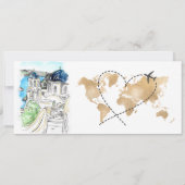 宛先ウェディングボーディングパスサントリーニギリシャ 招待状 (裏面)