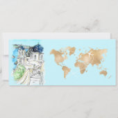 宛先ウェディングボーディングパスサントリーニギリシャ 招待状 (裏面)