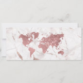 宛先ウェディングボーディングパスチケットバラ金ゴールド 招待状 (裏面)