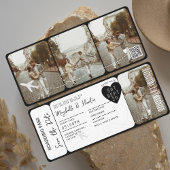 宛先ウェディングボーディングパスチケットQRコード 招待状