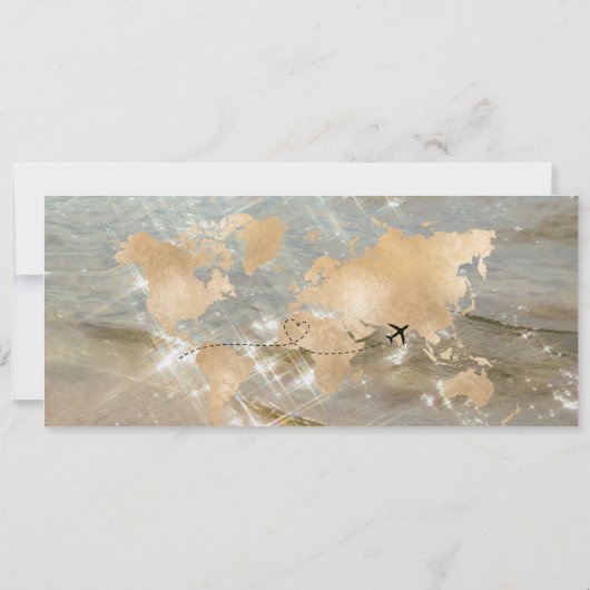 宛先ウェディングボーディングパストロピカルビーチ 招待状 (裏面)