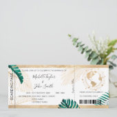 宛先ウェディングボーディングパスハートワールドマップ 招待状 (スタンド正面)