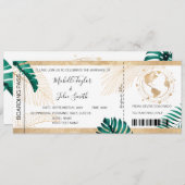 宛先ウェディングボーディングパスハートワールドマップ 招待状 (正面/裏面)