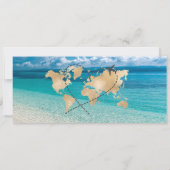 宛先ウェディングボーディングパスハート飛行機アイコン 招待状 (裏面)