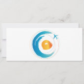 宛先ウェディングボーディングパスハート飛行機アイコン 招待状 (裏面)