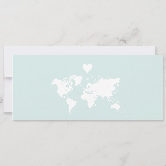 宛先ウェディングボーディングパスハート飛行機アイコン 招待状 (裏面)