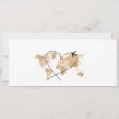 宛先ウェディングボーディングパスハート飛行機パーム 招待状 (裏面)