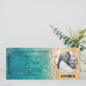 宛先ウェディングボーディングパスビーチ海 招待状 (スタンド正面)