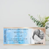 宛先ウェディングボーディングパスビーチ海Invi 招待状 (スタンド正面)