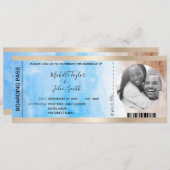 宛先ウェディングボーディングパスビーチ海Invi 招待状 (正面/裏面)