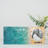 宛先ウェディングボーディングパスビーチ海Invi 招待状 (スタンド正面)