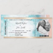 宛先ウェディングボーディングパスビーチ海Invi 招待状 (正面/裏面)