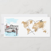 宛先ウェディングボーディングパスヴェネツィアイタリア 招待状 (裏面)