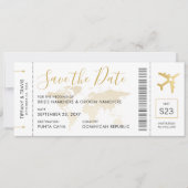 宛先ウェディングボーディングパス日付の保存 セーブザデート (正面)