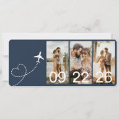 宛先ウェディングボーディングパス飛行機チケット (裏面)