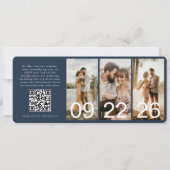 宛先ウェディングボーディングパス飛行機チケット (裏面)