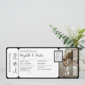 宛先ウェディングボーディングパス飛行機チケット 招待状 (スタンド正面)