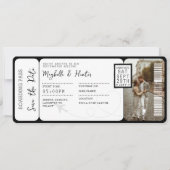 宛先ウェディングボーディングパス飛行機チケット 招待状 (正面)