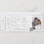 宛先ウェディングボーディングパス飛行機チケット 招待状 (正面)