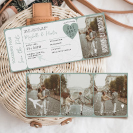 宛先ウェディングボーディングパス飛行機チケット 招待状