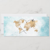 宛先ウェディングボーディングパス飛行機トロピカル 招待状 (裏面)