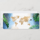 宛先ウェディングボーディングパス飛行機ビーチInv 招待状 (裏面)