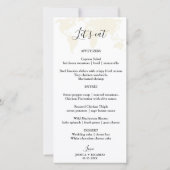 宛先ウェディングメニューとサンキューカード (裏面)