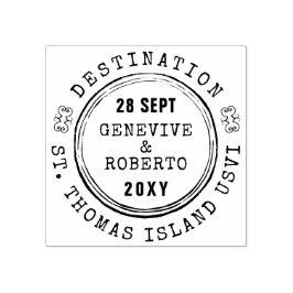 宛先ウェディングヴィンテージパスポートエアメールスタイル ラバースタンプ
