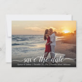 宛先ウェディング手書きモダン2枚の写真 セーブザデート (正面)