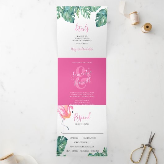 宛先ウェディング招待状 三つ折り招待状 (内部)