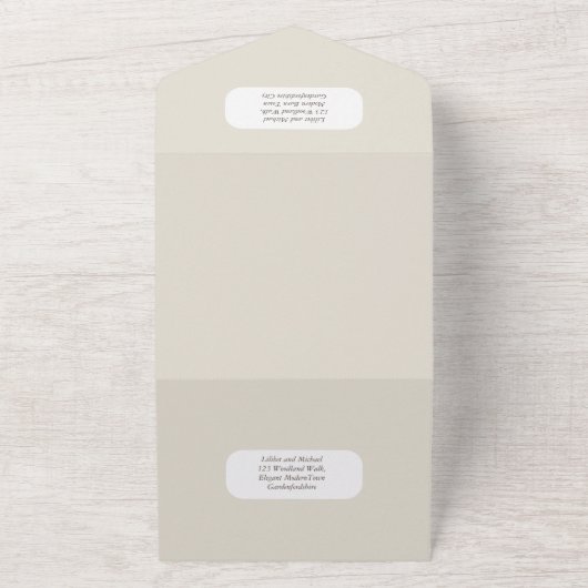 宛先ウェディング招待状RSVP |無料タイムライン オールインワン招待状 (外側)