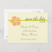 宛先ウェディング日付の保存テンプレート 案内ポストカード (正面/裏面)