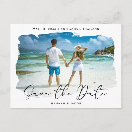 宛先ウェディング日付の保存 案内ポストカード (正面)