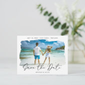 宛先ウェディング日付の保存 案内ポストカード (スタンド正面)