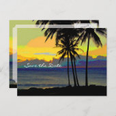 宛先ウェディング日付の保存 案内ポストカード (正面/裏面)