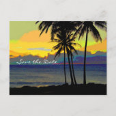 宛先ウェディング日付の保存 案内ポストカード (正面)